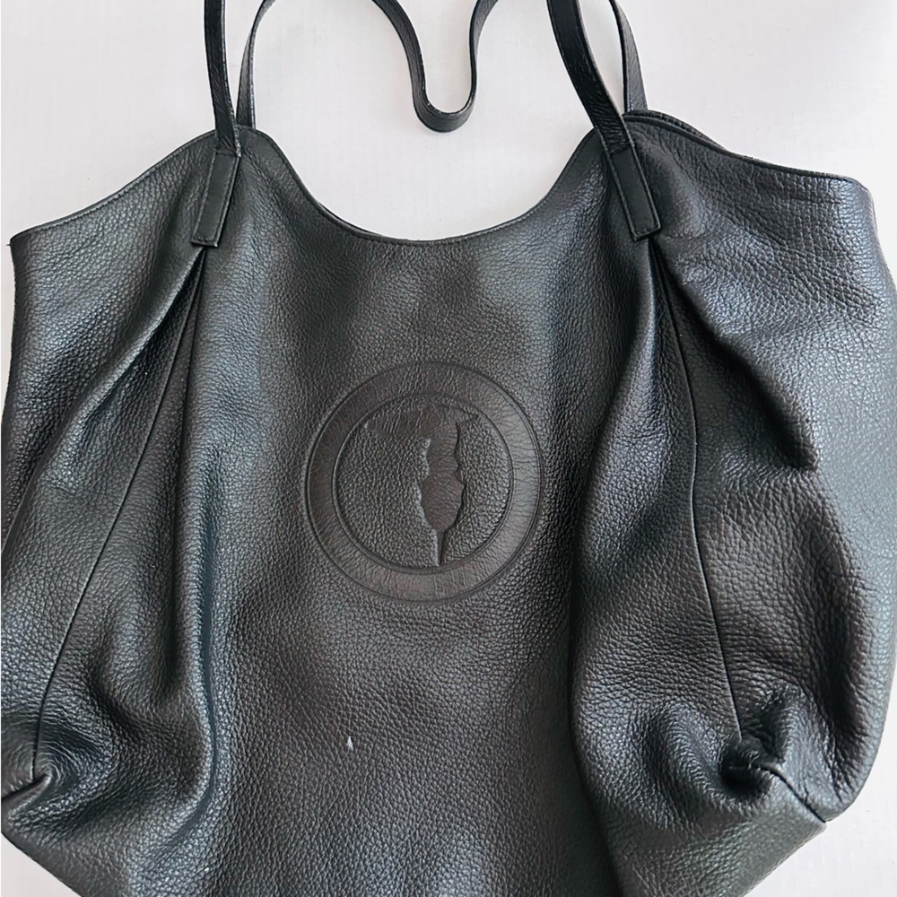 Black Trussardi Leather Tote Bag